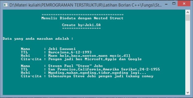 Membuat Biodata menggunakan struct di C++ | My_World