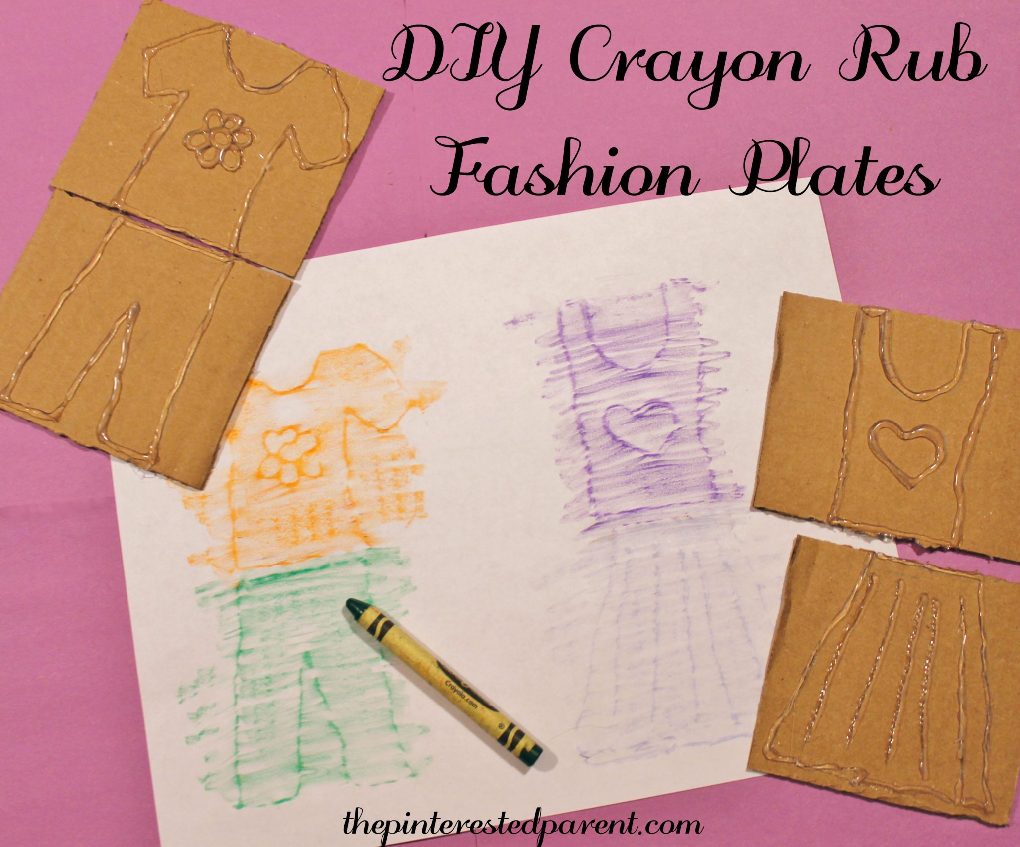 Homemade Fashion Plate Crayon Rubs The Pinterested Parent