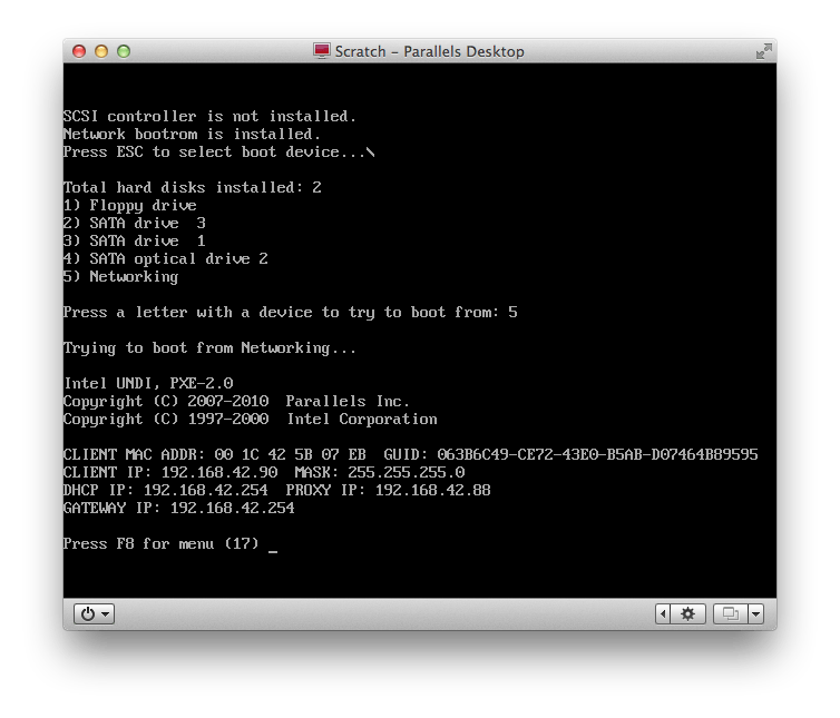 Select boot device