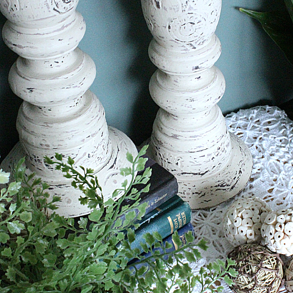 DIY Distressed Pillar Candle Holders