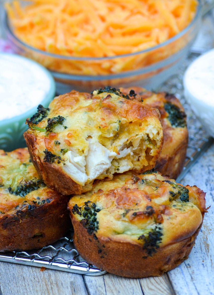 Mini Chicken Broccoli and Cheddar Pies