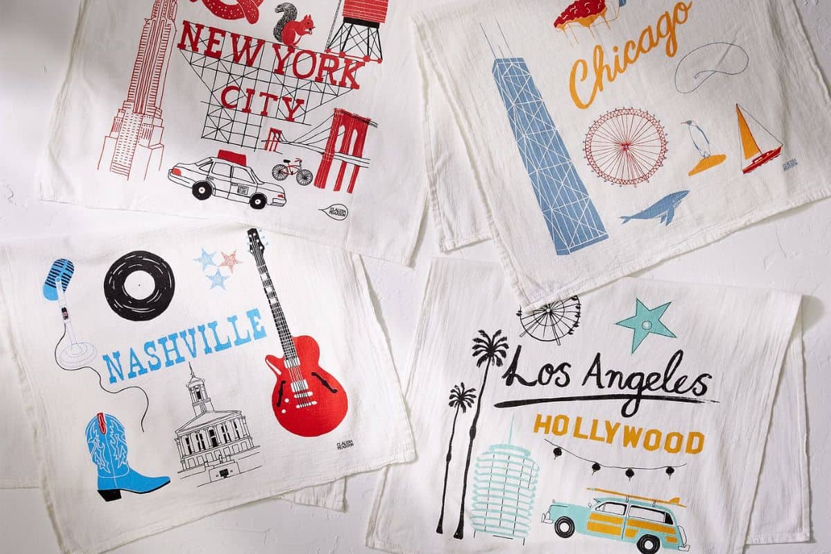 Best kitchen gifts: Claudia Pearson City Tea Towels