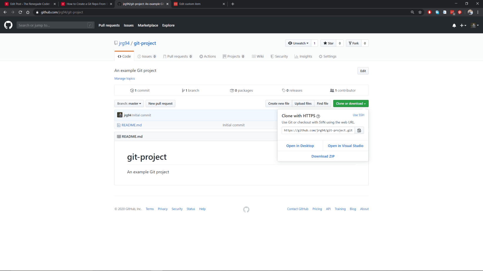 GitHub Website New Project Clone Button
