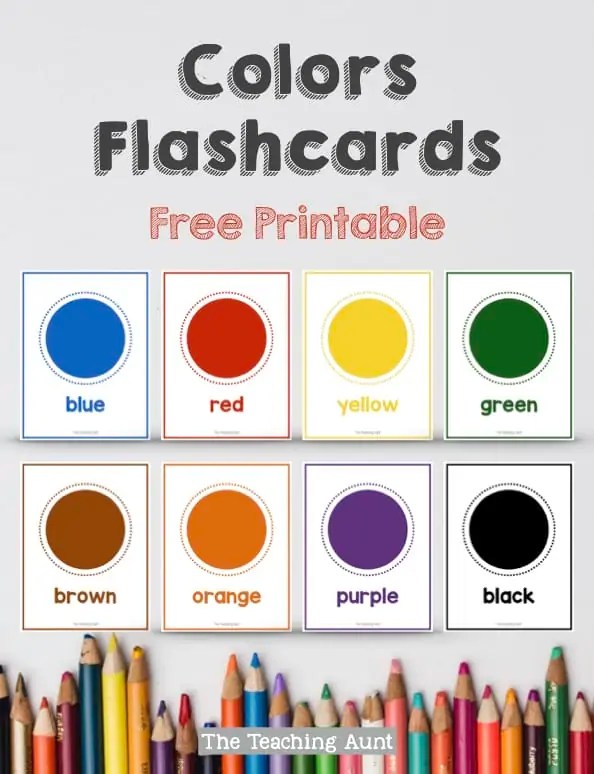 There are tons of great resources for free printable color pages online. Colors Flashcards Free Printable The Teaching Aunt