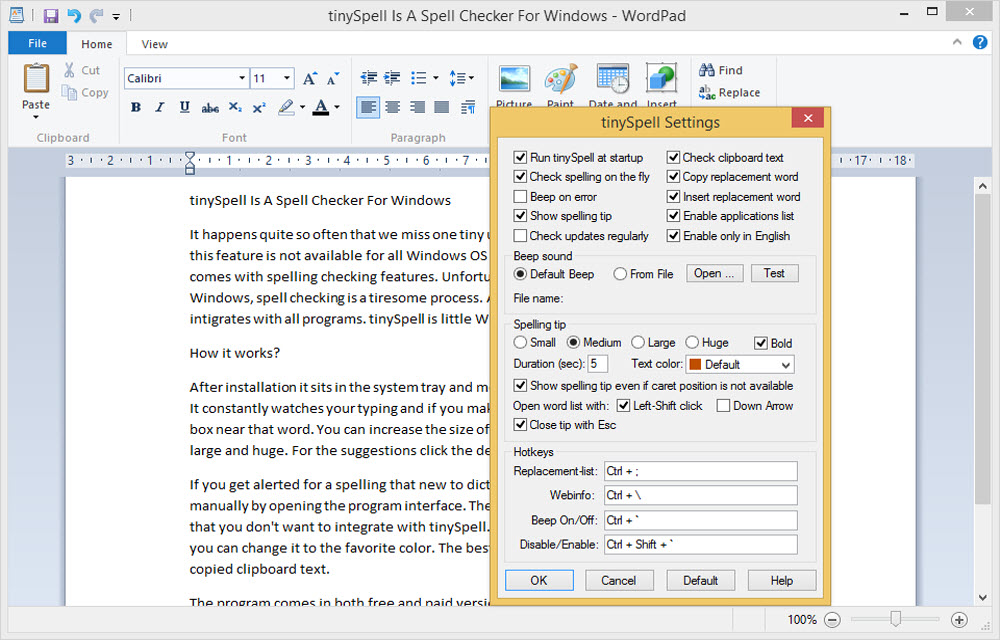 tinySpell Is A Spell Checker For Windows