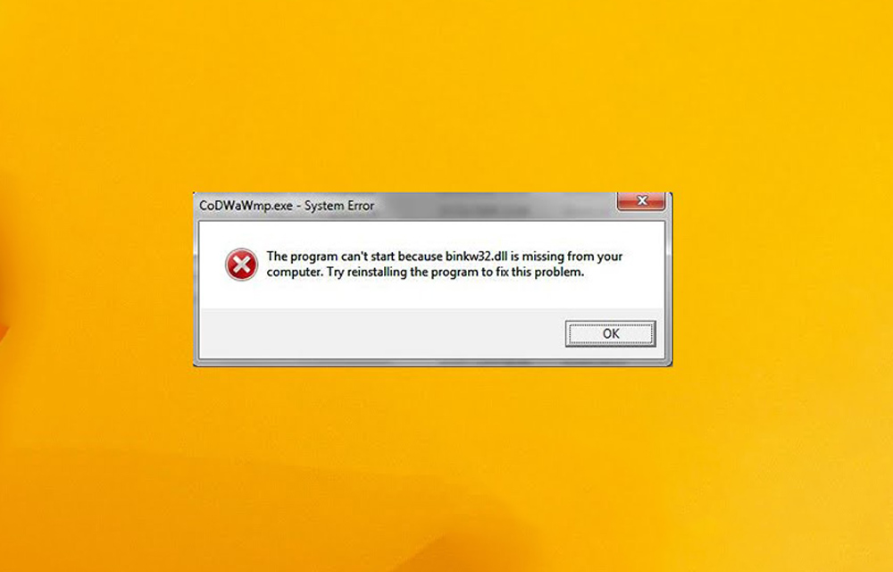 Error code 32. Шаблон ошибки Windows. Ошибка missing dlls. --Fix-missing.