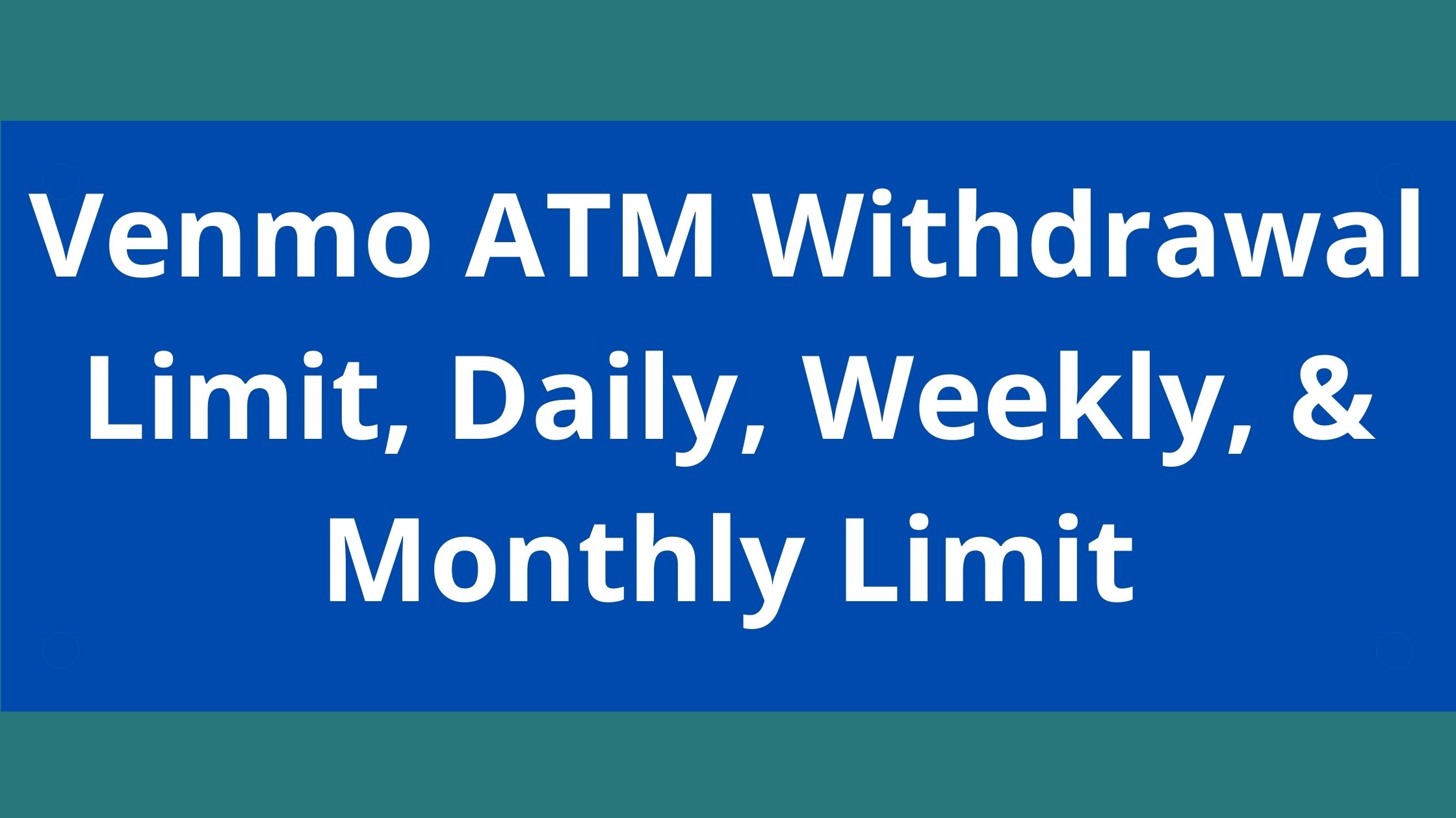 According to venmo's website, there is ultimately no fee for sending money over the platform if the money is funded with a venmo balance, a . Venmo Atm Withdrawal Limit 2022 Venmo Daily Weekly Monthly Limit
