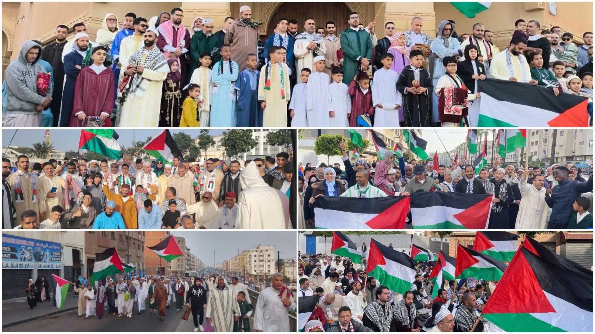 &ldquo;عيدنا فلسطيني&rdquo;.. مغاربة يحتفون في عيد الفطر بالكوفيات والأعلام