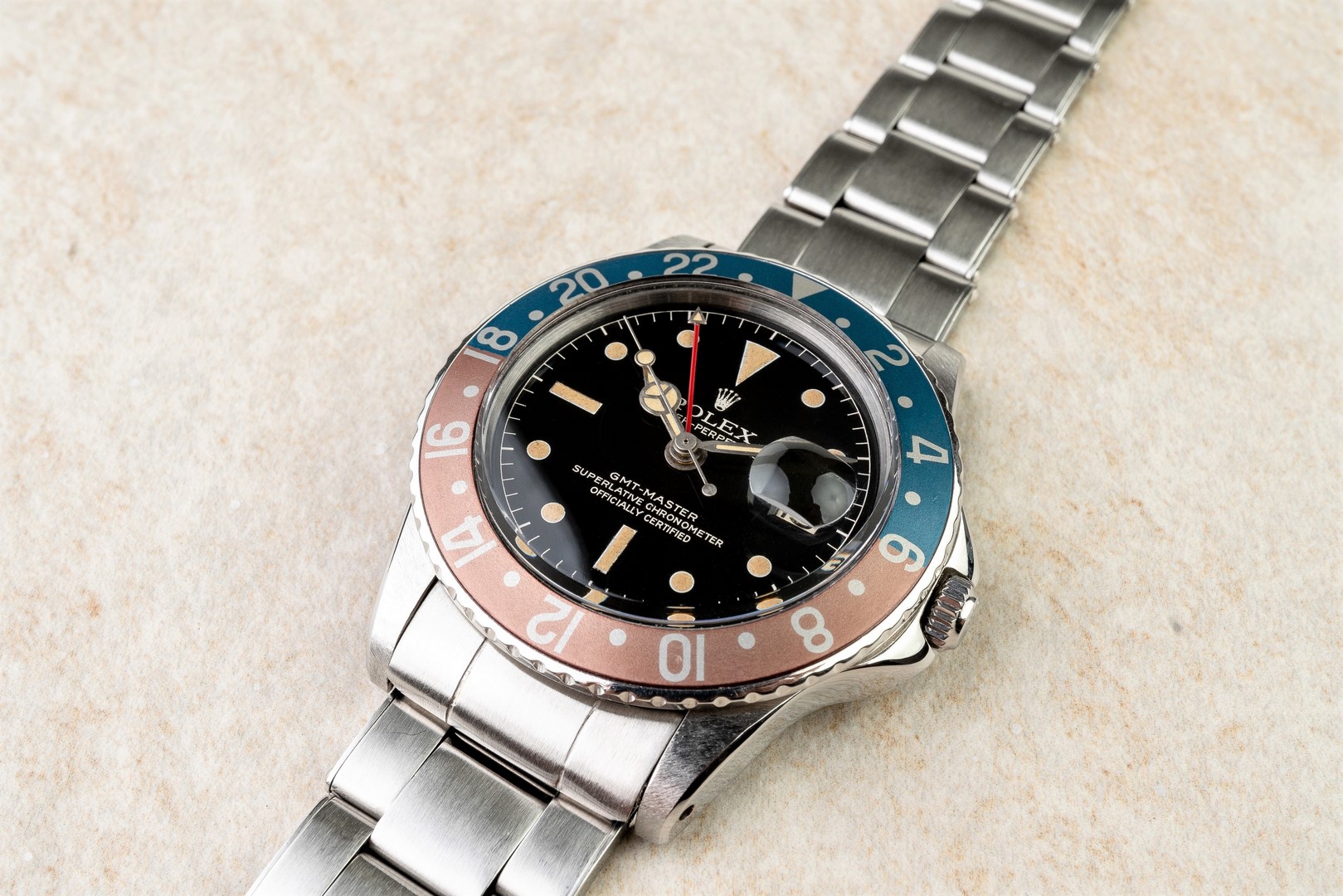 1675 Gmt Master Gilt Chapter Ring Mff Redback Inlay The Watchguy