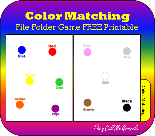 I love simple preschool activities that are educational and fun! File Folder Games For Tots Preschoolers Color Matching Shape Matching They Call Me Granola