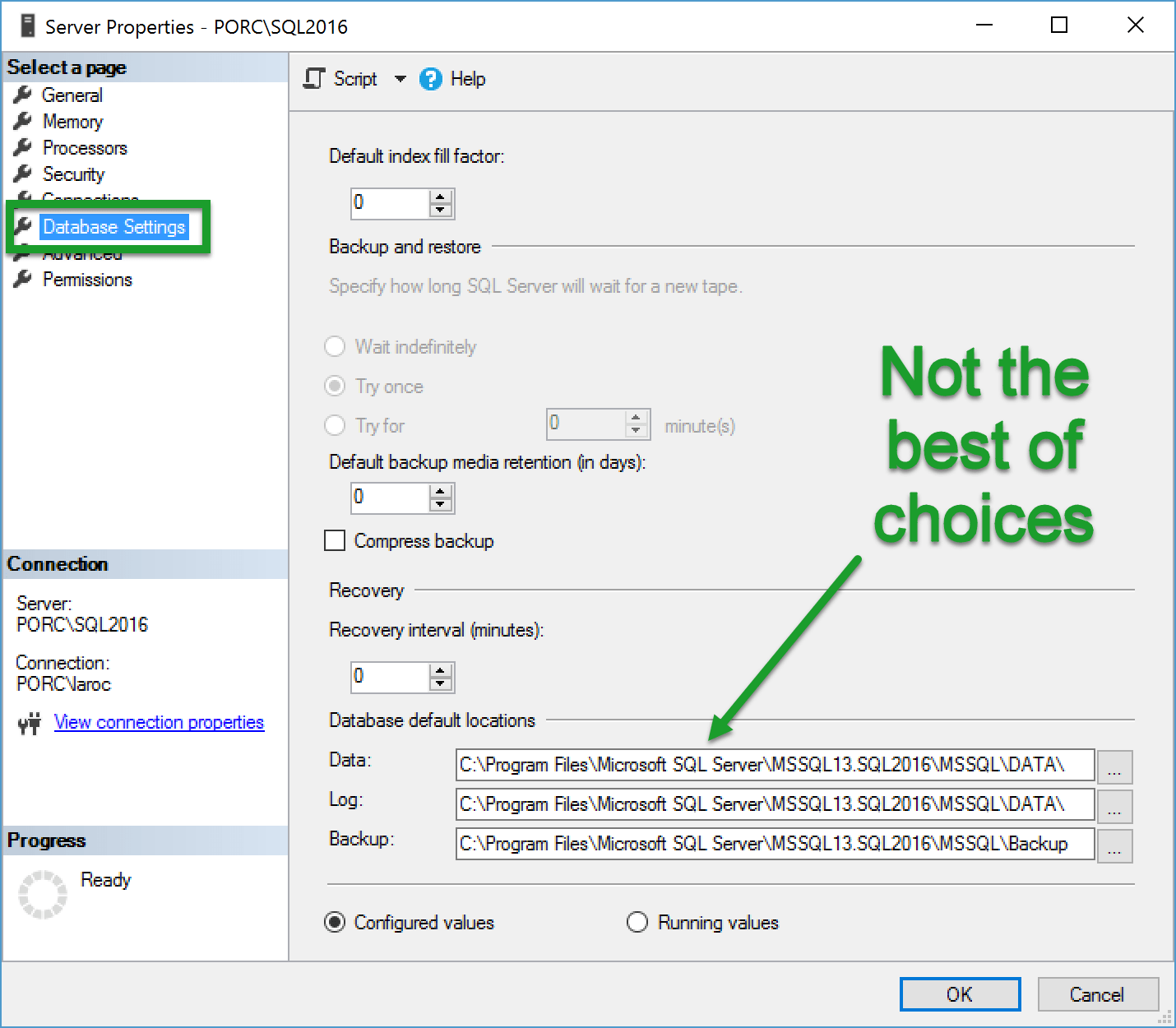 Locate database