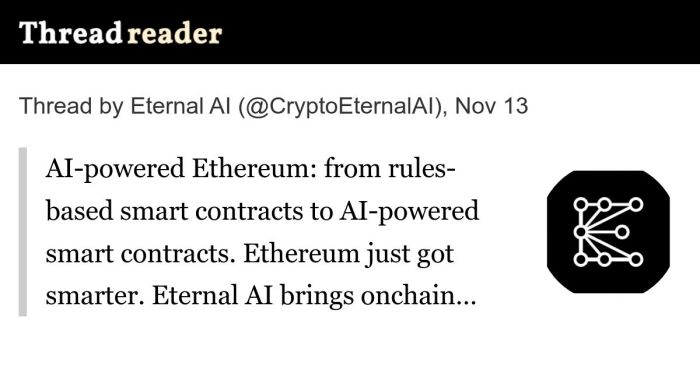 Thread by @CryptoEternalAI on Thread Reader App – Thread Reader App