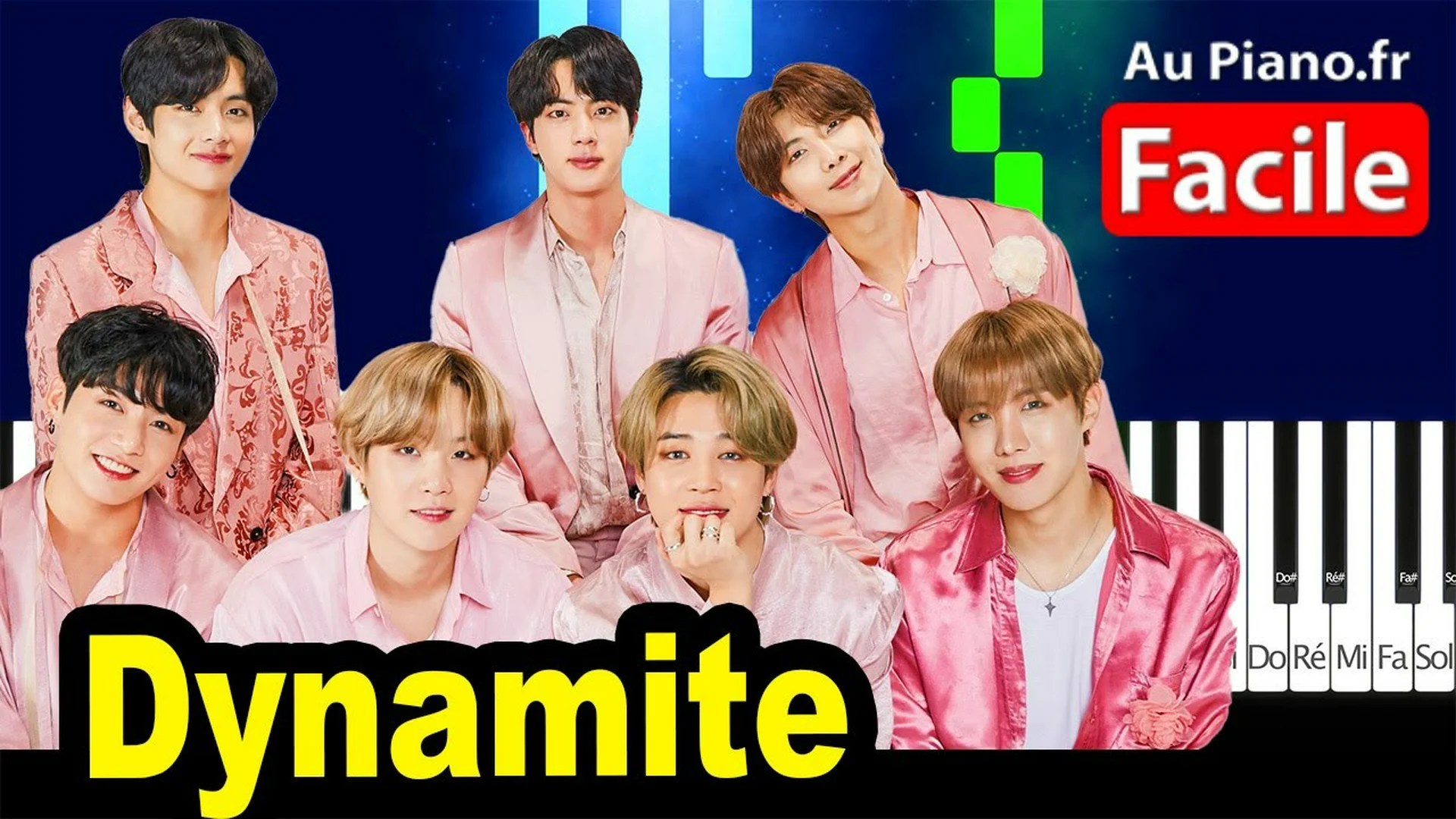 BTS Dynamite – Piano Cover Tutorial Karaoke Instrumental  (AuPiano.Fr)