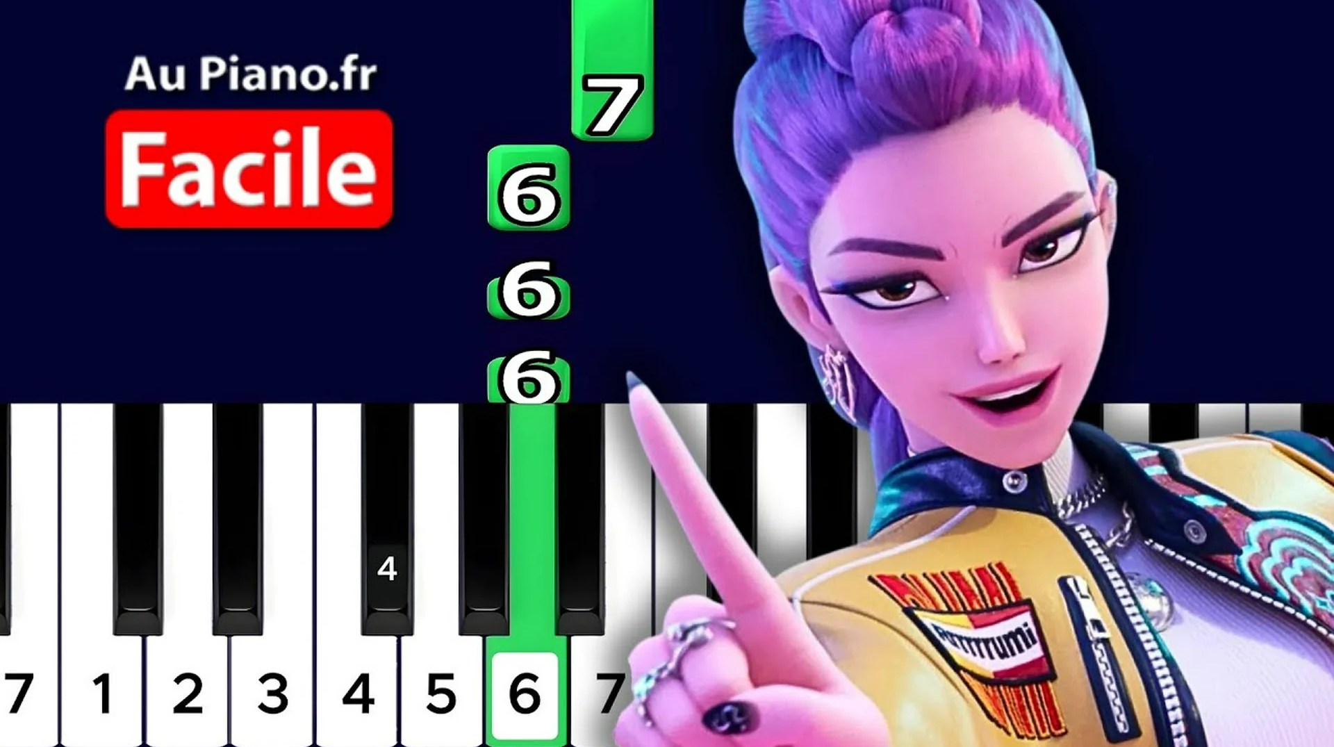 GOLDEN – Kpop Demon Hunters | Piano Tutorial Facile (Main Droite + Chiffres)