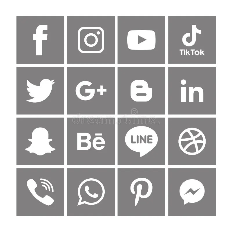 Additional digital communication channels can help you reach a broader audi. Gray Social Media Icons Set Logo Vector Illustrator Background Editorial Photo Illustration Of Background Facebook 145329506