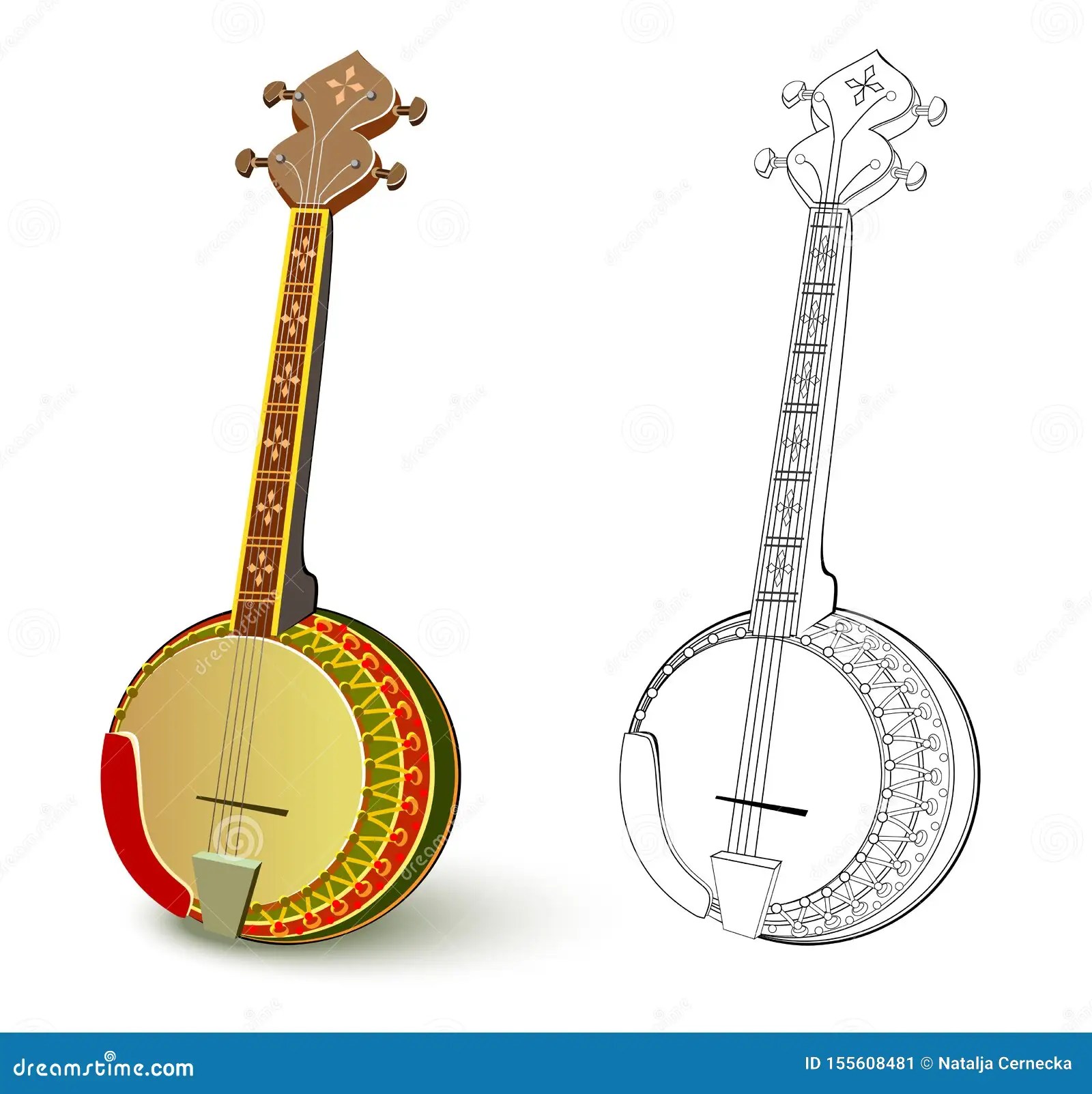 It also occupies a central place in. Colorful And Black And White Pattern For Coloring Illustration Of Folk Stringed Musical Instrument Banjo Stock Vector Illustration Of Classic Ornate 155608481