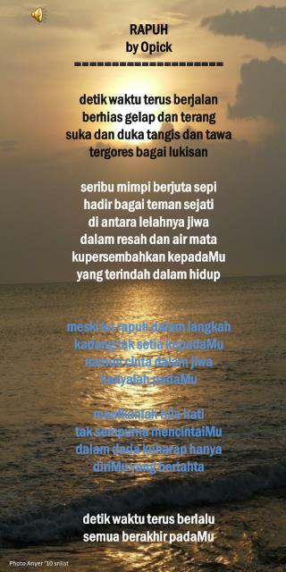 G setiap waktu d engkau yang selalu menghantuiku c tak pernah lari dari fikiranku g tak mau hilang. Ppt Rapuh By Opick Detik Waktu Terus Berjalan Berhias Gelap Dan Terang Powerpoint Presentation Id 5304545