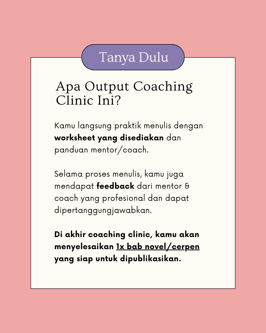 8 Hari Coaching Clinic: Kelas Menulis Dialog yang Menggerakkan Plot Cerita - Gambar 8