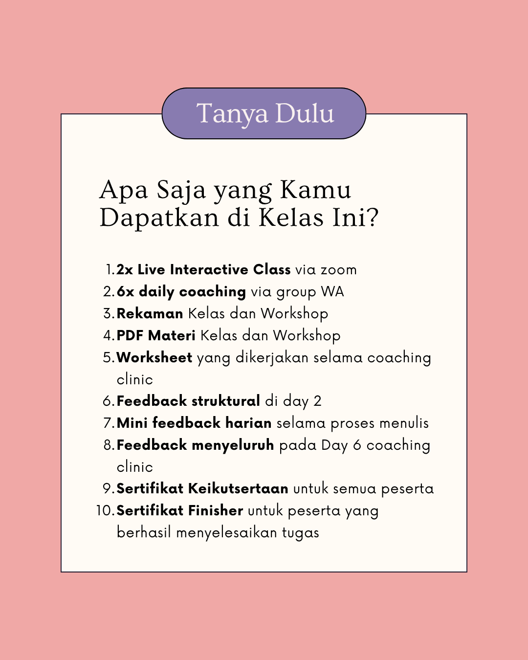 8 Hari Coaching Clinic: Kelas Menulis Dialog yang Menggerakkan Plot Cerita - Gambar 9