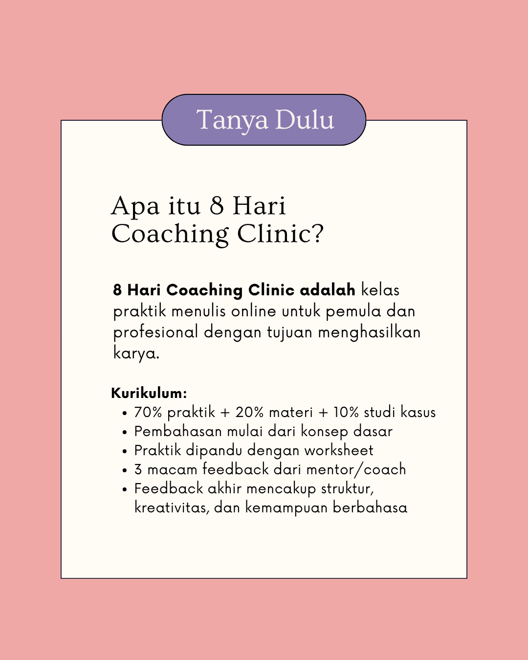 8 Hari Coaching Clinic: Kelas Menulis Dialog yang Menggerakkan Plot Cerita - Gambar 12