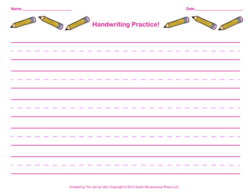 printable handwriting paper tim s printables
