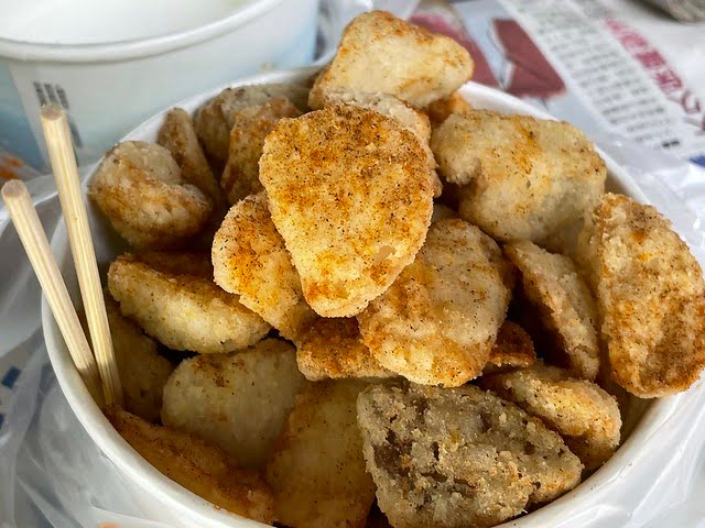 清境必吃小吃｜天下極品杏鮑菇｜炸杏鮑菇與養生黑木耳汁一個月內去吃了三次～