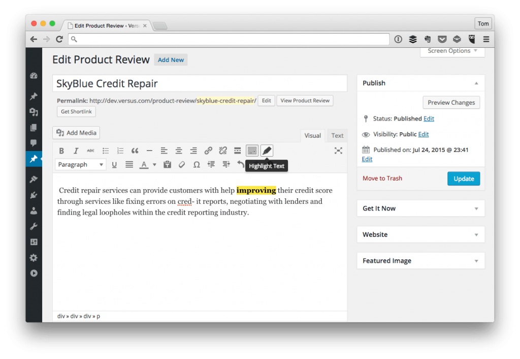 You can use these text editors to . Highlight Text In The Wordpress Editor Tom Mcfarlin