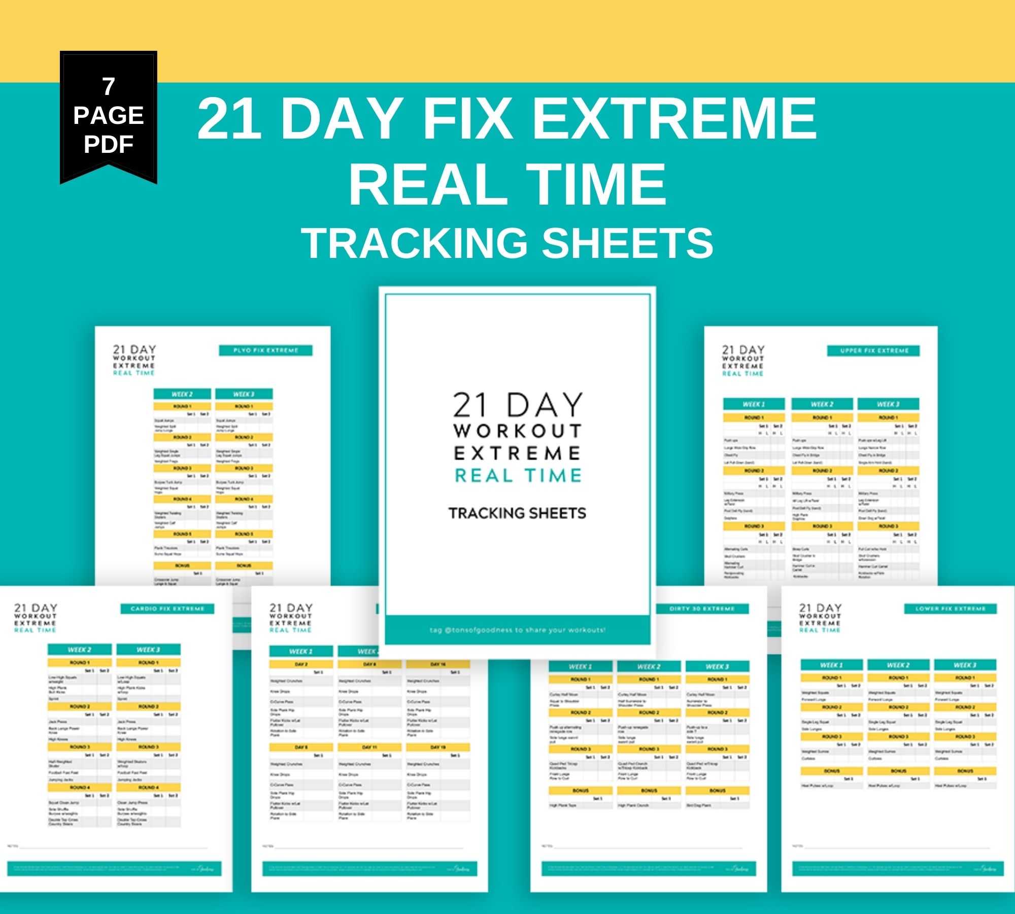 Download and print your 21 day fix real time tracking sheets and get started! 21 Day Fix Extreme Real Time Printable Tracking Sheets