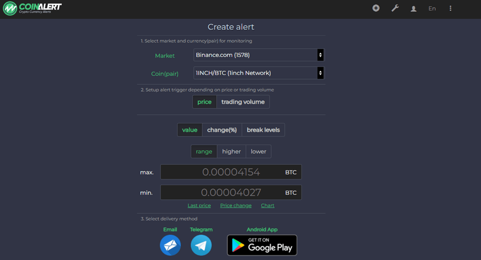 Live crypto price alerts, price tracking, crypto coin news updates, live crypto conversion. 7 Best Crypto Price Alert Services 2022