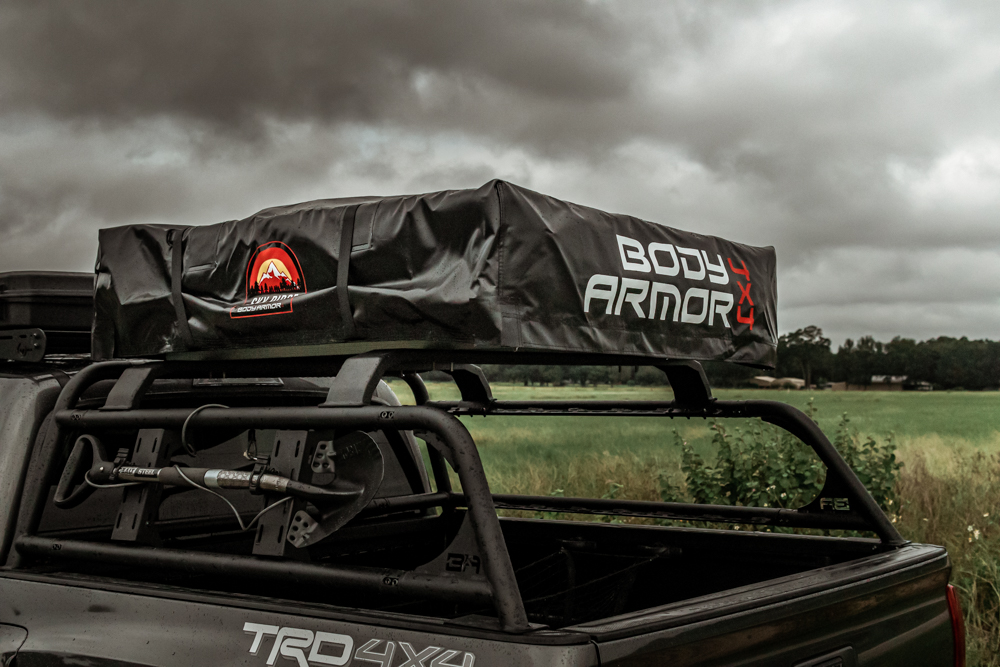 *max 7kg load rating when used with 4wd awnings. Body Armor 4X4 Sky Ridge Pike 2-Person Rooftop TentInstall