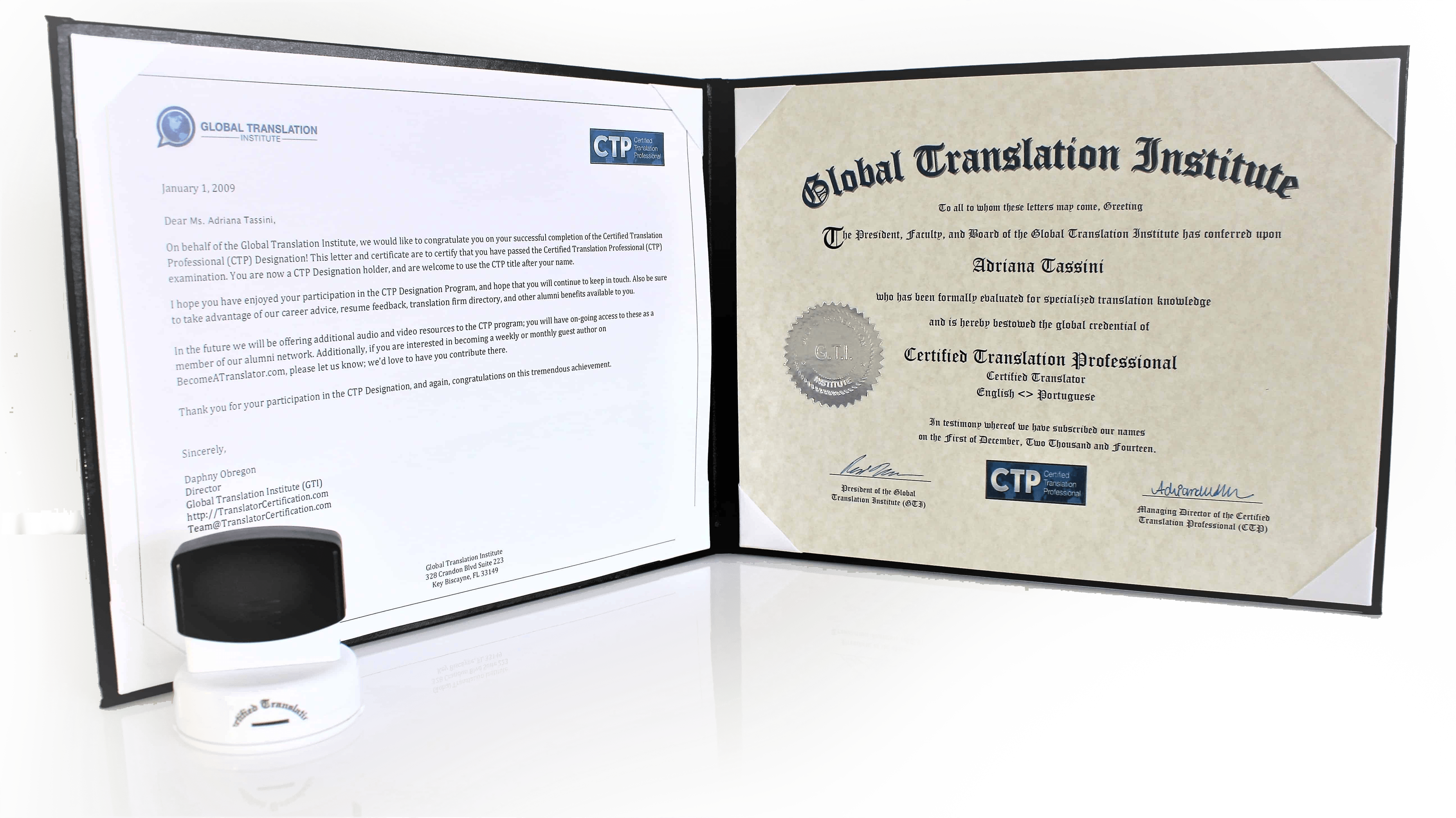 a new CTP Member Certified Translation Professional Program
