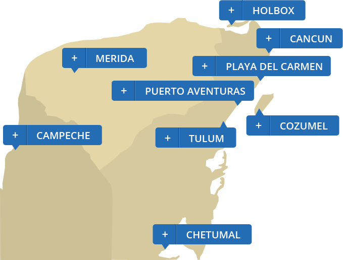 The bay of campeche lies along the western border of the yucatan peninsula. Yucatan Peninsula Map - Travel Yucatan