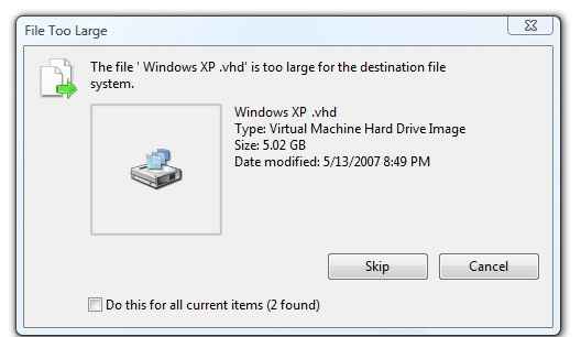 Fix the file is too large for the destination file system Error [Solved