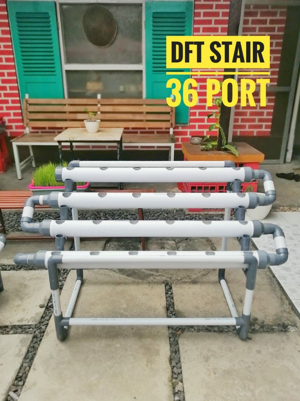 instalsi hidroponik DFT 36 lubang PVC