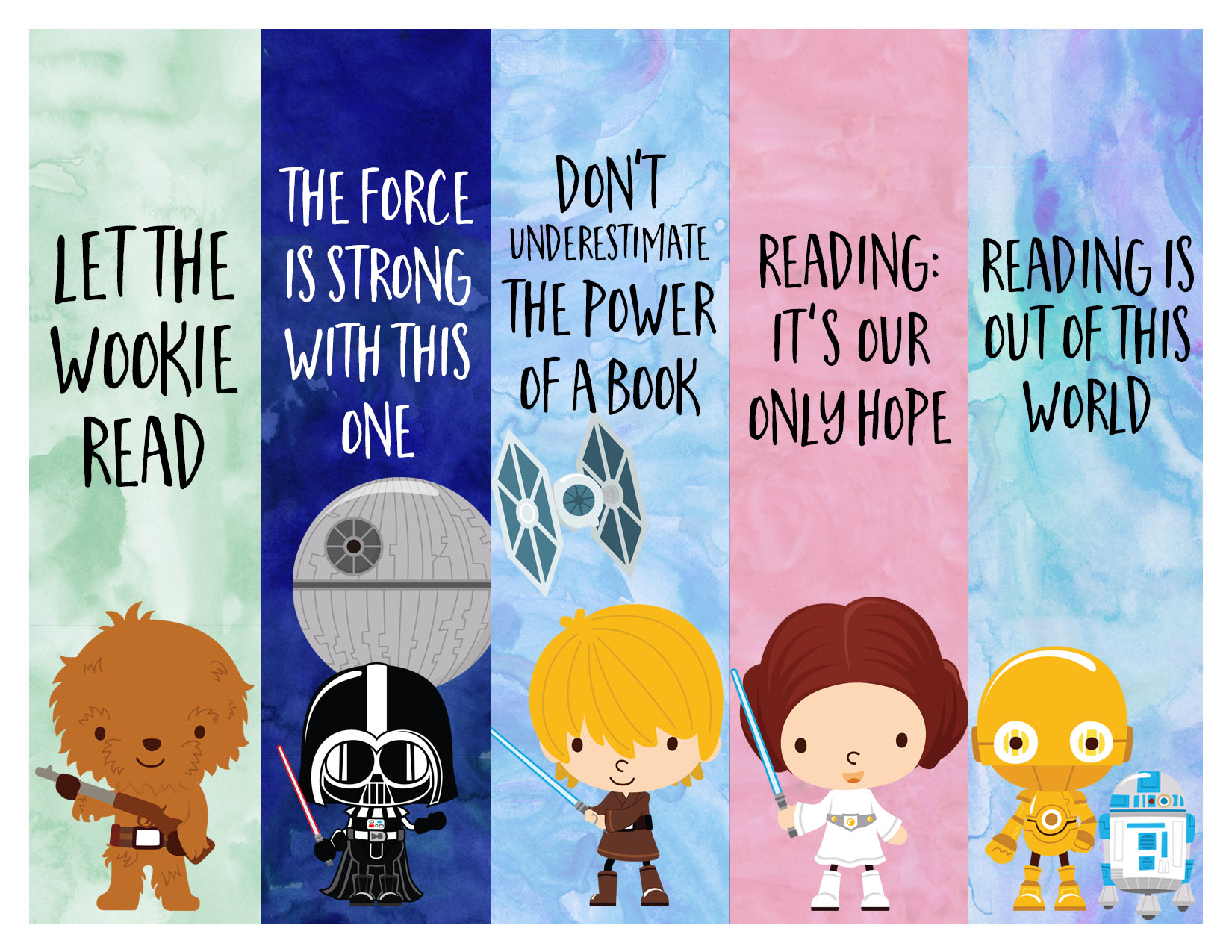 free star wars printable bookmarks