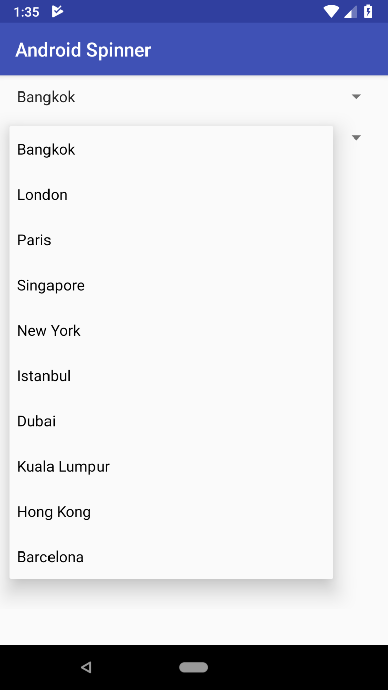 Android Spinner with [Drop Down List] Example in Kotlin EyeHunts