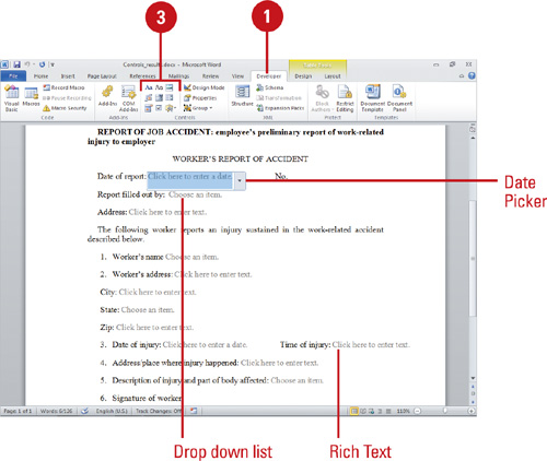 Now you must go to the insert tab in the main top menu, and click on the signature line drop down arrow located in the text section. Microsoft Word 2010 Using Content Controls To Create Documents Windows 7 Tutorial Wmlcloud Com