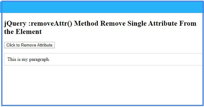 jquery remove() method codingtag Images High Quality... jQuery removeAttr() Method: Remove Element Attributes