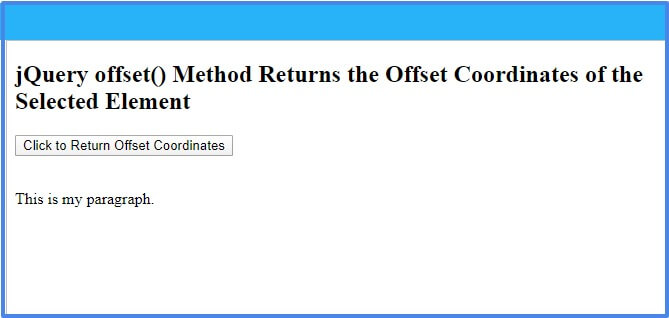 jQuery offset() Method: Return or Set Offset Coordinates