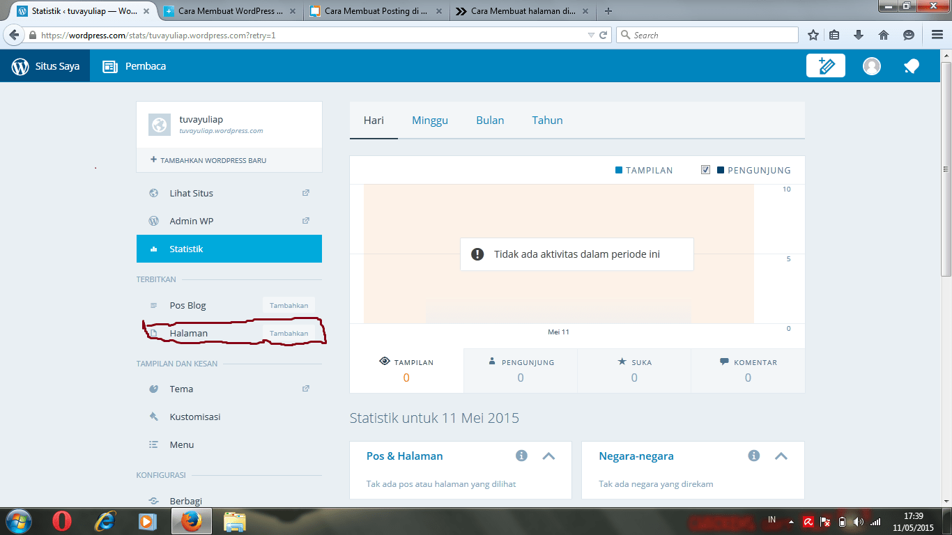 Cara membuat halaman di wordpress · buka menu halaman > tambah baru. Cara Membuat Halaman Baru Halaman Profil Di Wordpress Tuva Yulia P