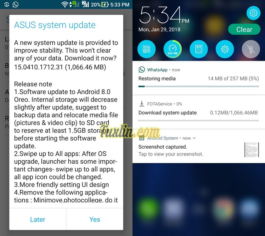 Cara Upgrade Android 8.0 Oreo di Asus Zenfone 3 ZE520KL via OTA