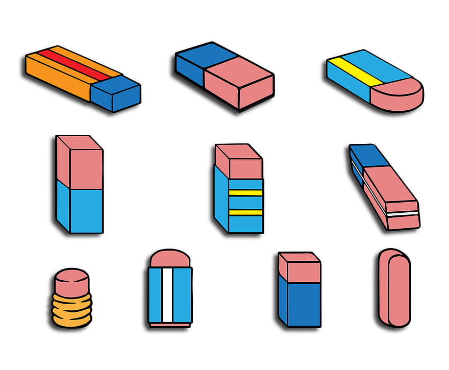 Vector illustration of speedy eraser with shadow. 3d Isometric Eraser Vector Svg Ai Uidownload