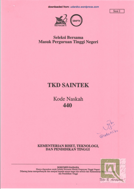 2) soal tes kemampuan dasar sains dan teknologi (saintek). Soal Tkd Saintek Sbmptn 2018 Sekedar Ingin Belajar Dan Berbagi