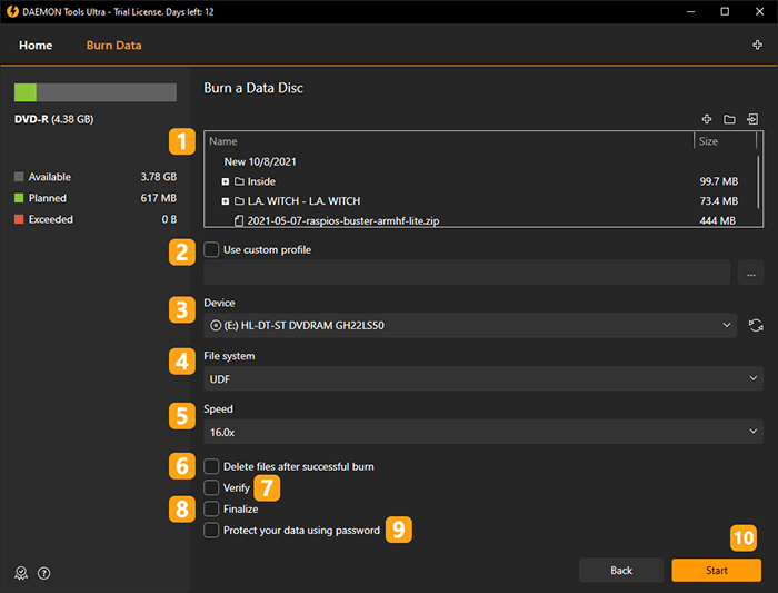 Burn A Data Disc Daemon Tools Ultra Help