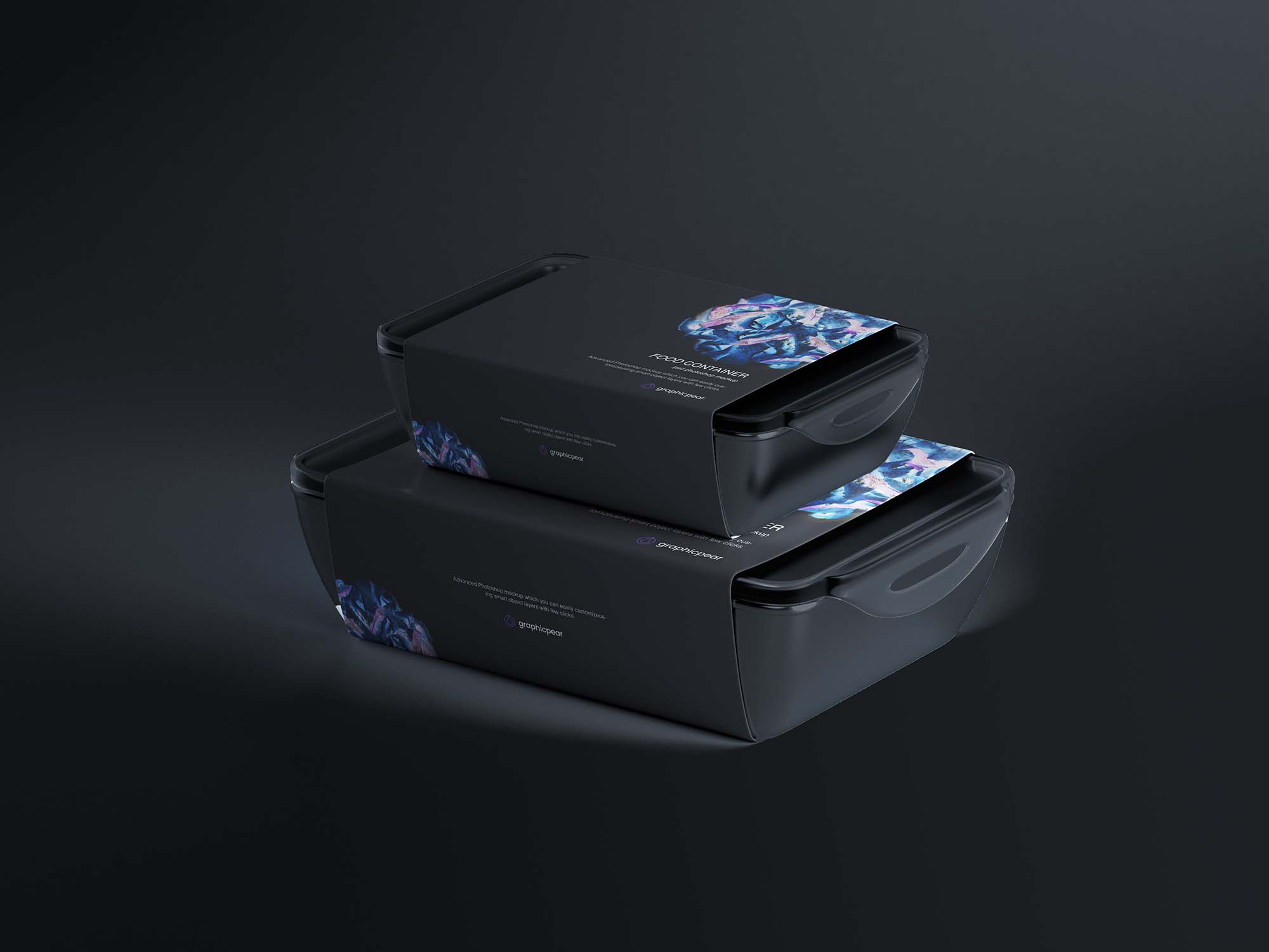 Easily changeable psd package mockup. Free Food Container Mockup With Label Psd