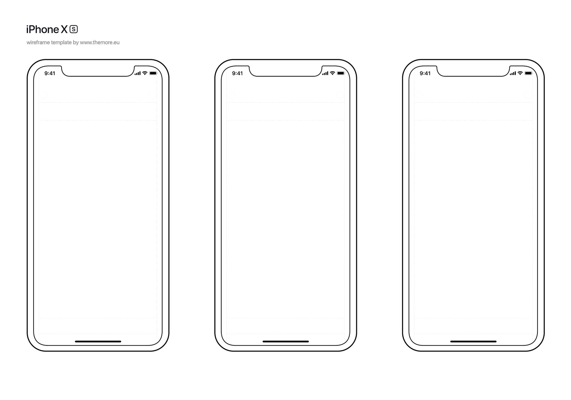 free iphone xs wireframe template