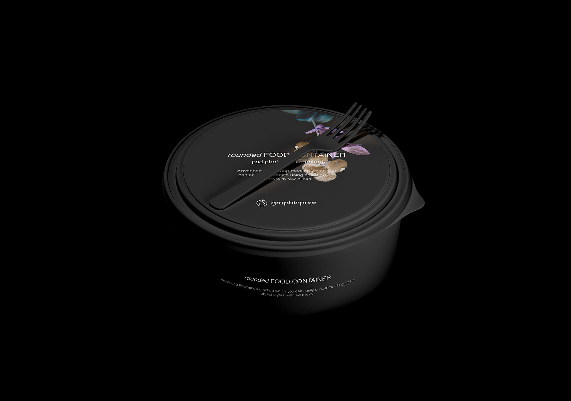 A mockup of a standing hardcover book with the exposed inside of its dust jacket. Free Rounded Food Container Mockup Psd