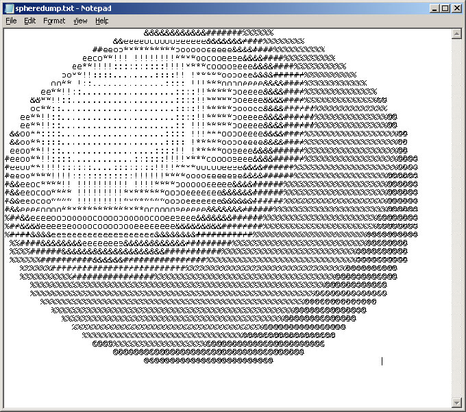 Draw Ascii Sphere « Unity Coding – Unity3D