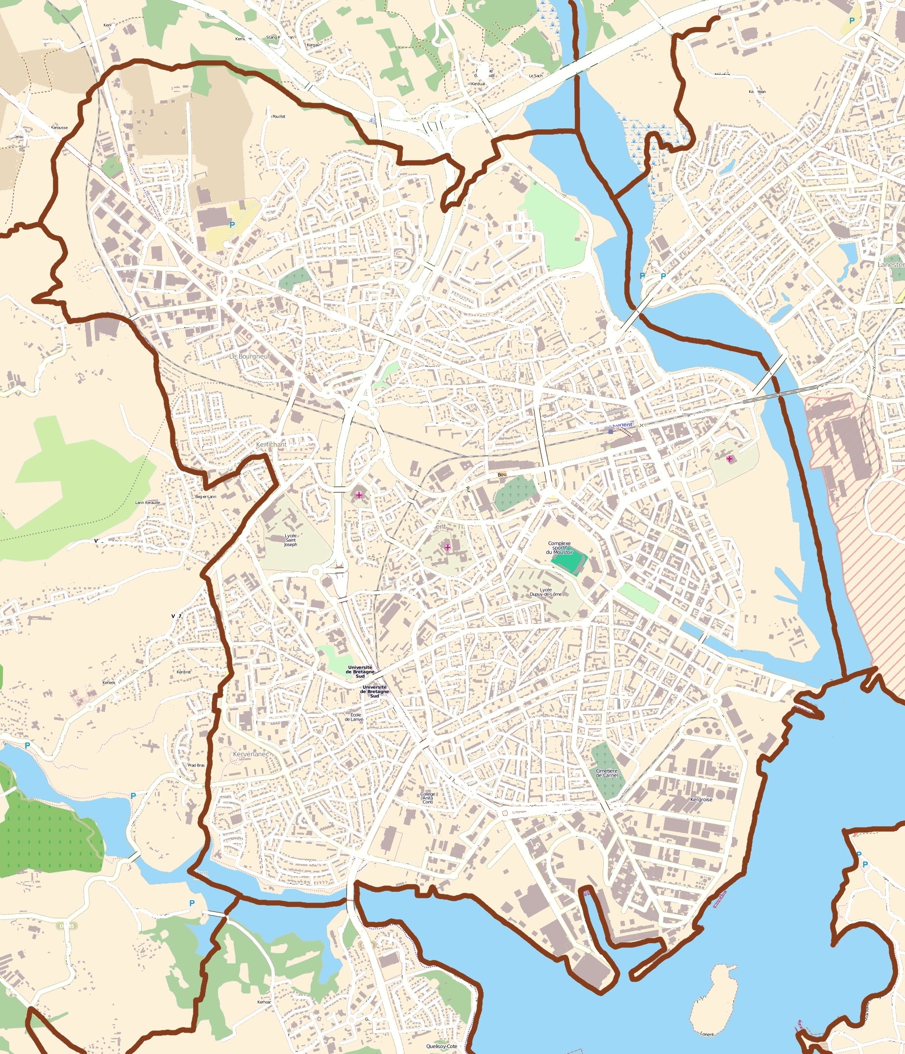 Lorient est une ville bretonne de 57 000 habitants. Fichier Map Lorient Jpg Wikipedia