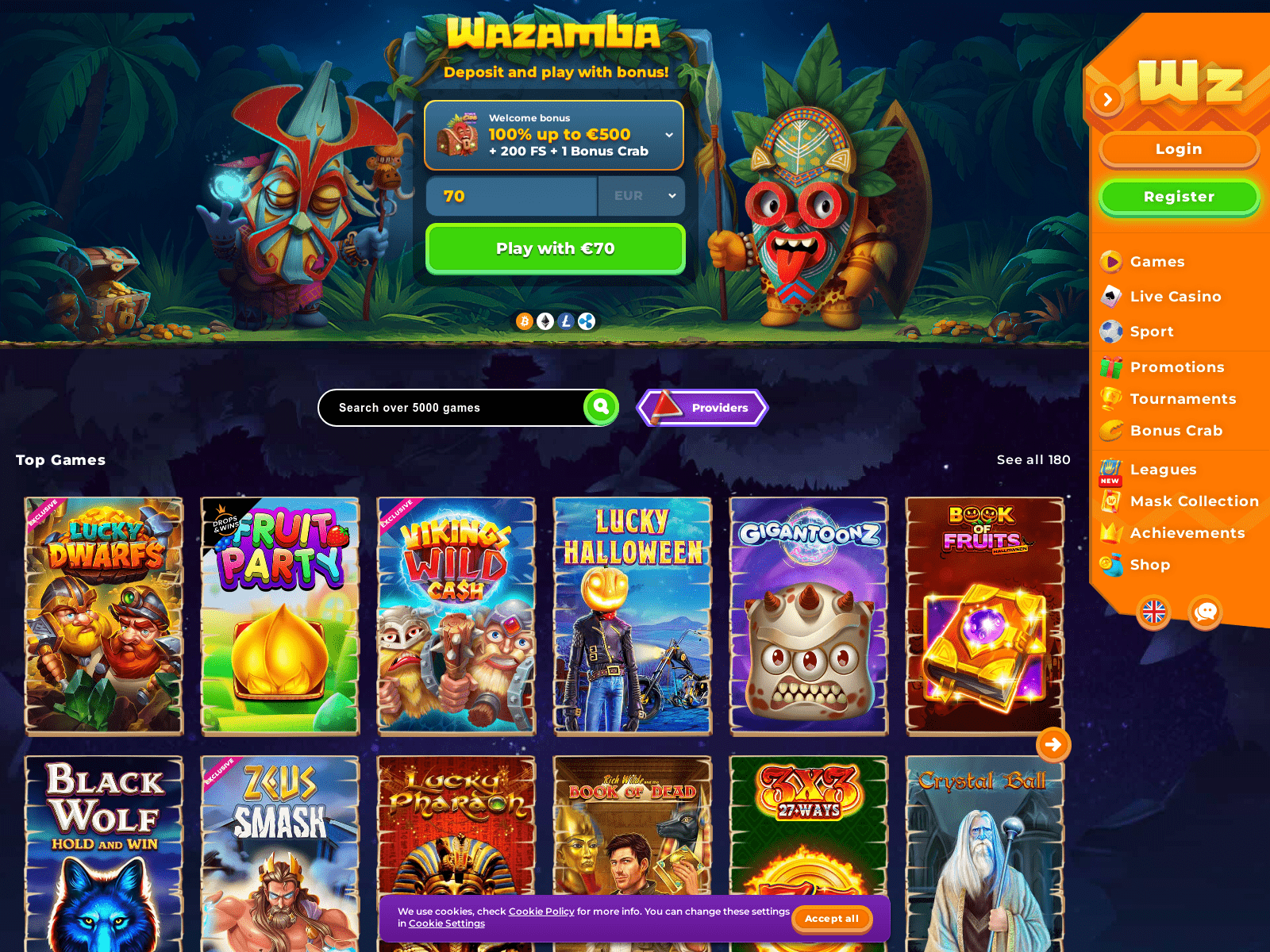 Real Cash Thrills Anticipate Australia at Wazamba Casino Site